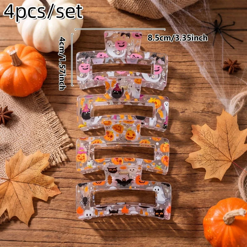 4pcs/set Halloween Hair Claw Clips