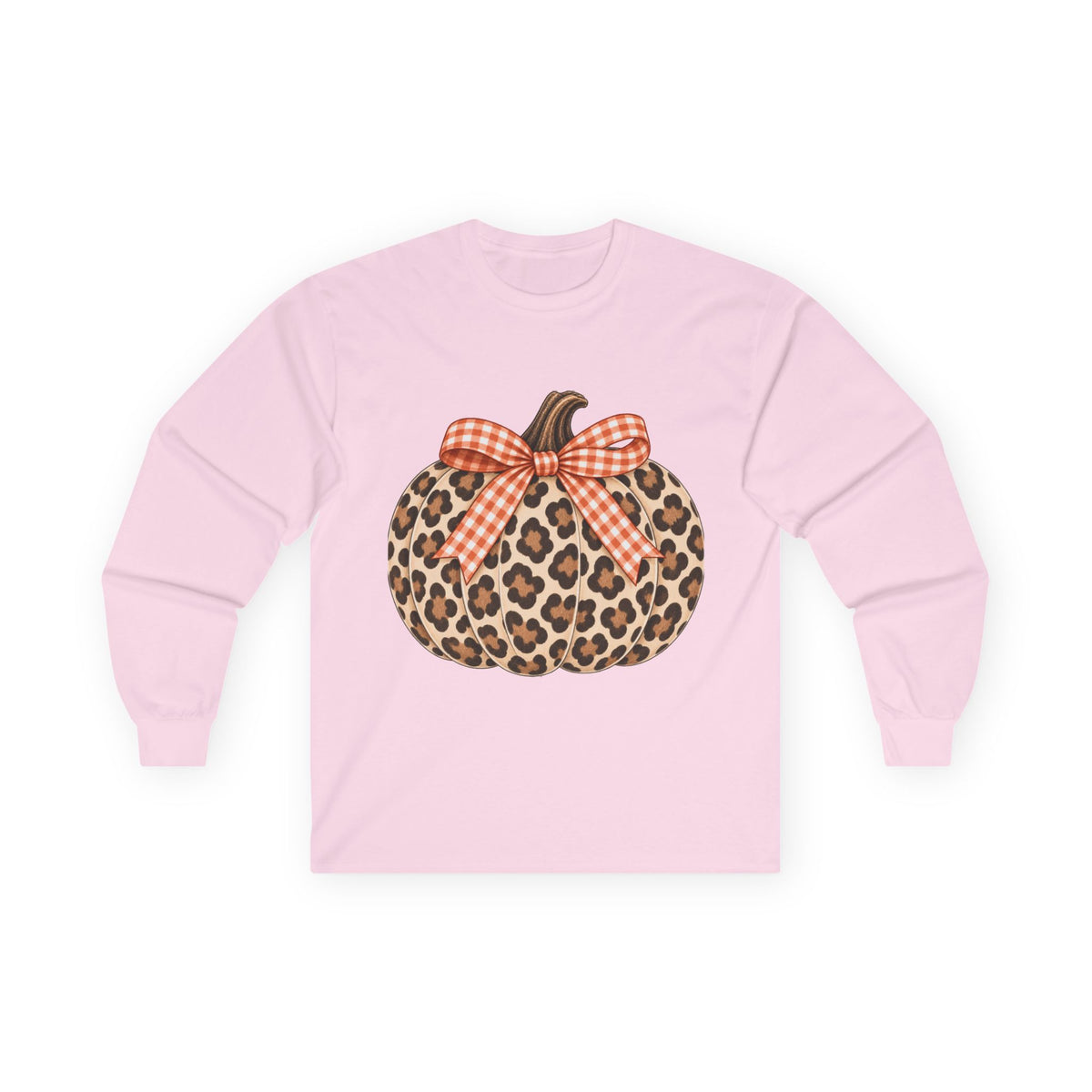 Leopard Print Pumpkin Long Sleeve Tee