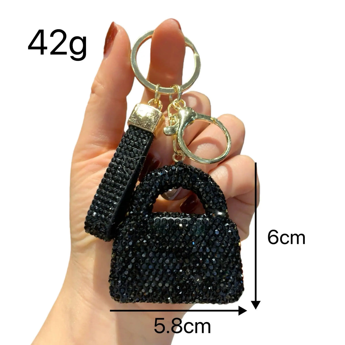 Rhinestone Clay Mini Handbag Keychain
