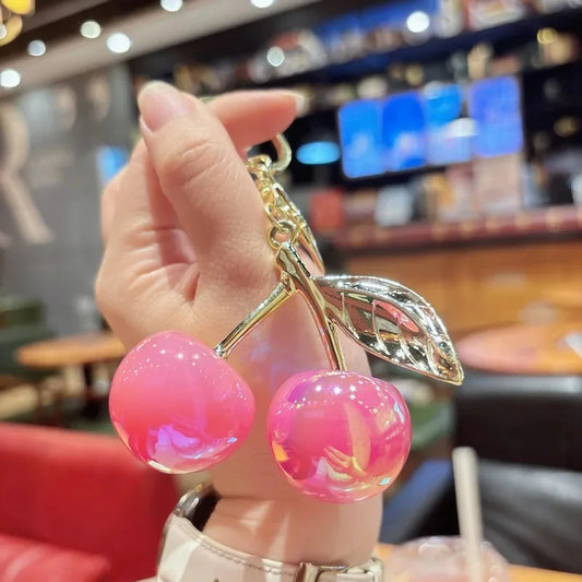 Colorful Resin Cherry Keychain Pendant for Bags